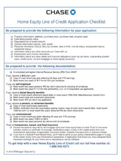 Home Equity Line of Credit Application Checklist - Chase