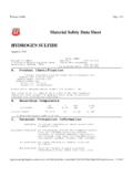 Material Safety Data Sheet HYDROGEN SULFIDE