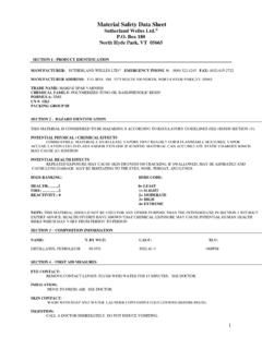 Material Safety Data Sheet Sutherland Welles Ltd. …