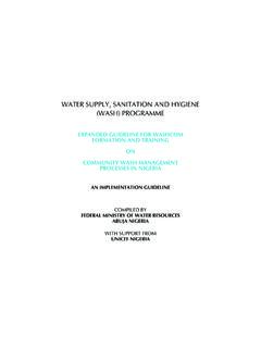 WATER SUPPLY, SANITATION AND HYGIENE (WASH) …