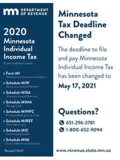 Minnesota Tax Deadline 2020 Changed