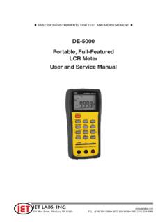 DE-5000 Portable, Full-Featured LCR Meter User and Service ...
