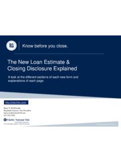 The New Loan Estimate &amp; Closing Disclosure …
