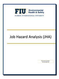 Job Hazard Analysis (JHA) - Florida International University