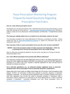 Texas Prescription Monitoring Program Frequently Asked ...