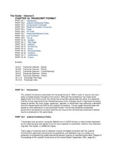 The Guide - Volume 6 CHAPTER 18: TRANSCRIPT FORMAT