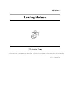 MCWP 6-11 Leading Marine - United States Marine Corps