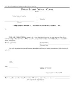 Subpoena to Testify at a Hearing or Trial in a Criminal Case