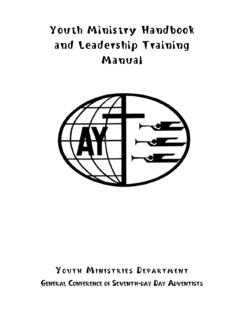 Youth Ministry Handbook and Leadership Training Manual