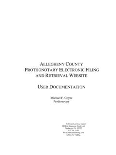 ALLEGHENY COUNTY PROTHONOTARY ELECTRONIC …