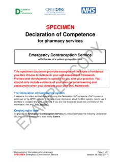 SPECIMEN Declaration of Competence - CPPE