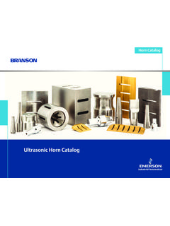 Ultrasonic Horn Catalog - Emerson