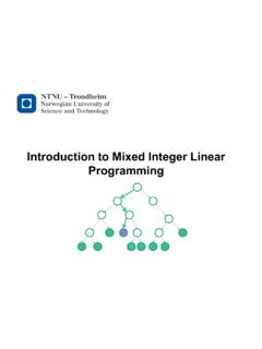 Introduction to Mixed Integer Linear Programming