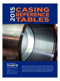 2015 CASING REFERENCE TABLES - World Oil