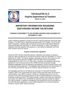 TAX BULLETIN 21-4 Virginia Department of Taxation