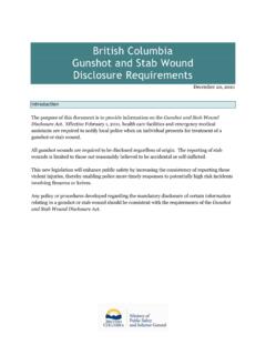 Gunshot and Stab Wound Disclosure Act - British Columbia