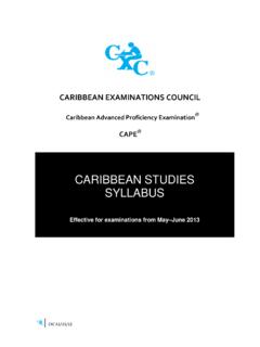 Cape Caribbean Studies Syllabus - Examinations