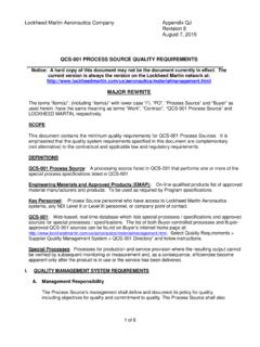 QCS-001 PROCESS SOURCE QUALITY REQUIREMENTS