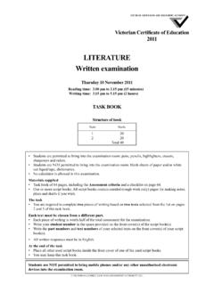 2011 Literature Written examination