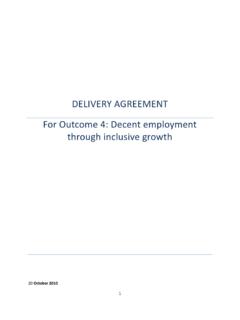 DELIVERY AGREEMENT For Outcome 4: Decent employment ...