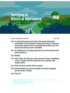 Setting in Biblical Narrative - …