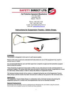 Instructions for Suspension Trauma Safety Straps.