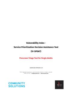 Vulnerability Index - Service Prioritization Decision ...
