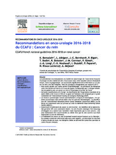 Recommandations en onco-urologie 2016-2018 du CCAFU ...