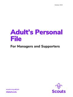 Adult’s Personal File - The Scout Association