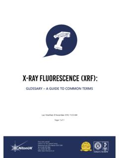 X-RAY FLUORESCENCE (XRF) - Niton UK XRF Analysers