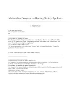 Maharashtra Co-operative Housing Society Bye Laws