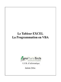 cours EXCEL VBA - AgroParisTech
