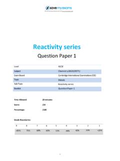 CIE IGCSE Chemistry Questions | Reactivity Series ...