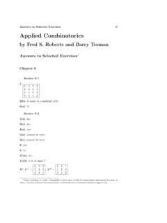 Answers to Selected Exercises Applied Combinatorics