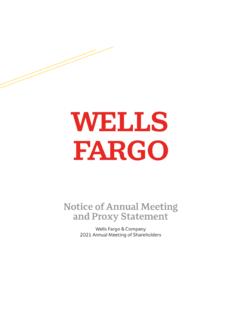Notice of Annual Meeting and Proxy Statement - Wells Fargo