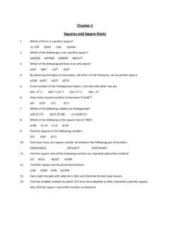 Chapter-1 Squares and Square Roots