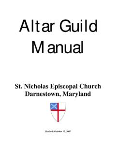 Altar Guild Manual - St. Nicholas Episcopal Church
