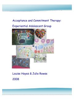 Acceptance and Commitment Therapy: Experiential …