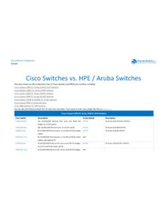 isco Switches vs. HPE / Aruba Switches - Router Switch