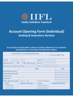 Account Opening Form (Individual) - India Infoline