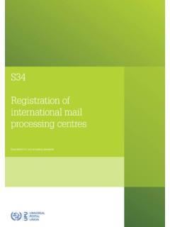 Registration of international mail processing centres