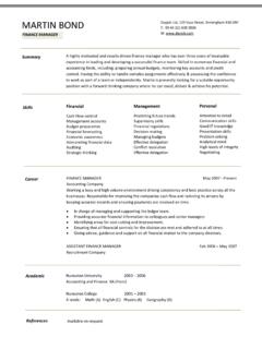Finance manager CV template - Dayjob.com