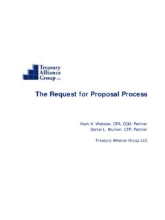 The Request for Proposal Process - Treasury Alliance