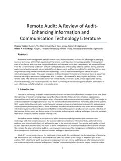 Remote Audit: A Review of Audit- Enhancing Information and ...