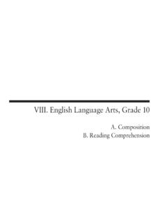 VIII. English Language Arts, Grade 10