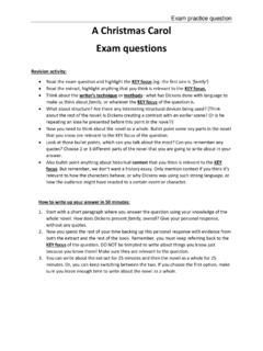 Exam practice question A Christmas Carol Exam questions