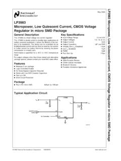 LP3983 Micropower, Low Quiescent Current, CMOS Voltage ...