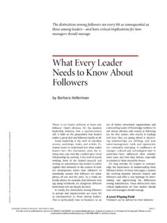 What Every Leader Needs to Know About Follow ers