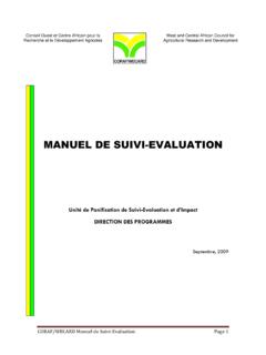 MANUEL DE SUIVI-EVALUATION - CORAF
