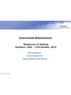 Instrument Maintenance - Waters Corporation